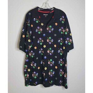 Koman Jeans Mens Billard Pool Multicolor Print Short Sleeve Polo Shirt 2XL